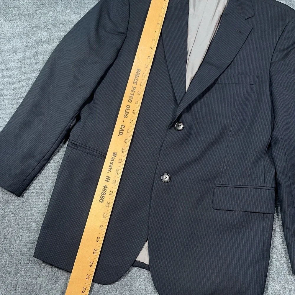 Mens Hugo Boss Sport‎ Coat Jacket Blazer 42S 100% Virgin Wool Blue Pin Stripe